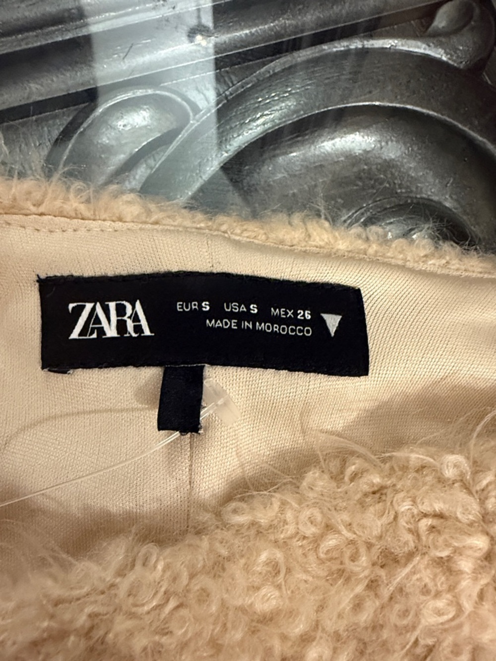 Zara Small Wool Blend Cream Bouclé Strapless Tube Top - Picture 7 of 9